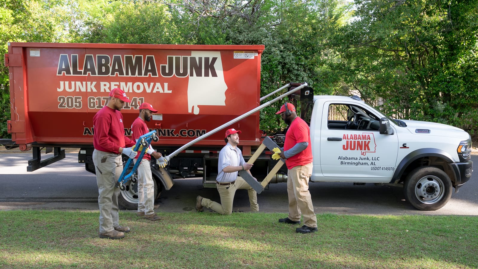 Alabama Junk Removal crew on a job in Trussville, AL