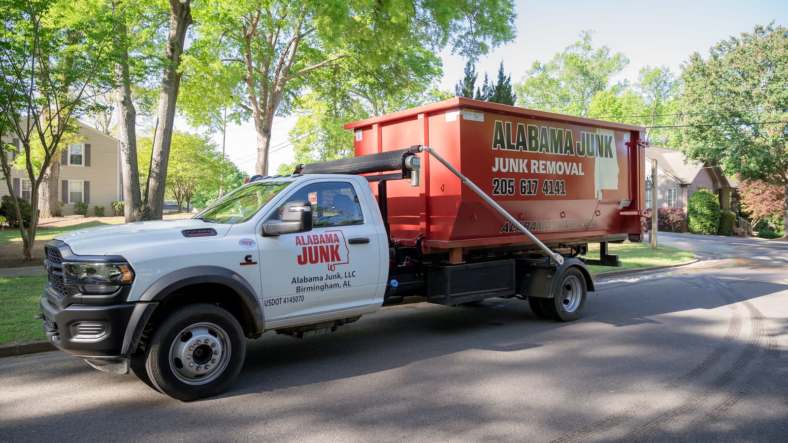 Alabama Junk Removal truck loaded on a job in Birmingham